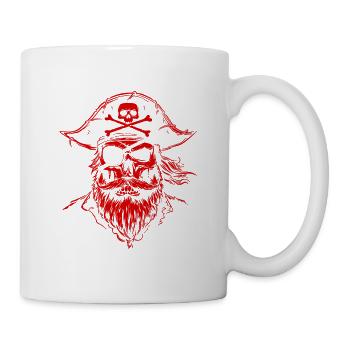 Crâne de pirate - Mug blanc - blanc - Droite