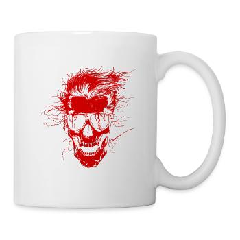 Punker Totenkopf Party - Tasse - Weiß - Rechts
