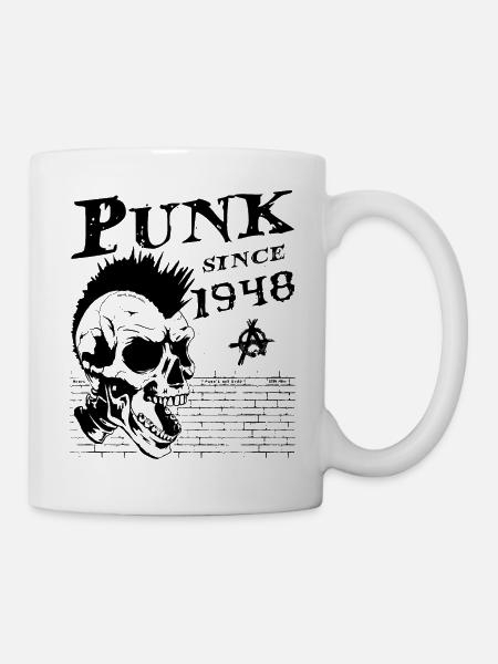 Punk seit 1948, Punks Not Dead, 76 Jahre alt und - Tasse - Weiß