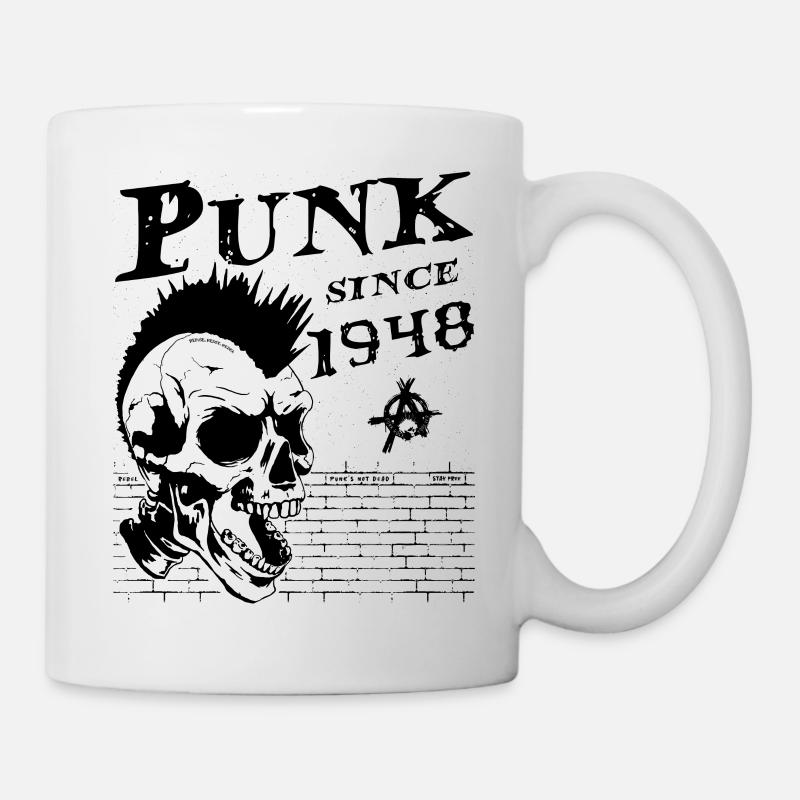 Punk seit 1948, Punks Not Dead, 76 Jahre alt und - Tasse - Weiß