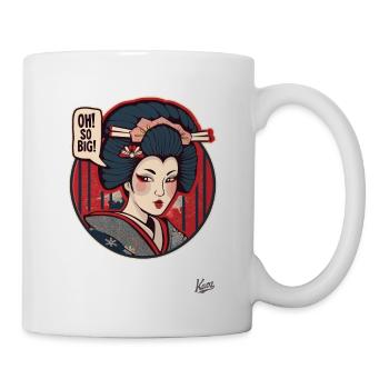 Funny Cartoon Geisha : Oh So Big ! - Mug blanc - blanc - Droite