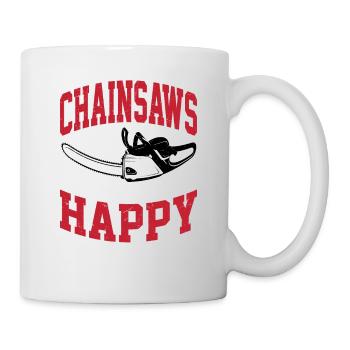 Les tronçonneuses me rendent heureux toi, pas tellement l’exploitation forestière L - Mug blanc - blanc - Droite