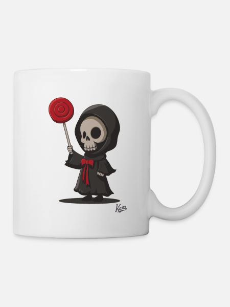 Grim Reaper avec une délicieuse sucette sucette - Mug blanc - blanc