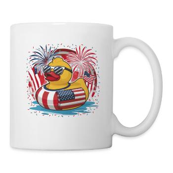 Patriotisches Gummi-Entchen amerikanischer Flagge - Tasse - Weiß - Rechts