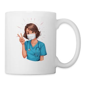 Lustige Krankenschwester mit Humor - Tasse - Weiß - Rechts