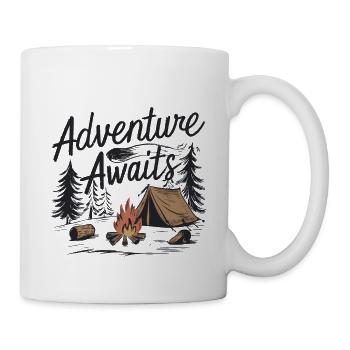 L’AVENTURE VOUS ATTEND - Mug blanc - blanc - Droite