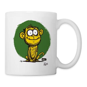 Unmögliche Cartoon-Tiere: Der Affe - Tasse - Weiß - Rechts