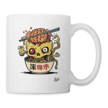 Japanisches Totenkopf-Gehirn-Ramen - Tasse - Weiß - Rechts
