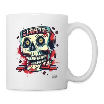 Crazy Extreme Street Art Cool Crâne - Mug blanc - blanc - Droite