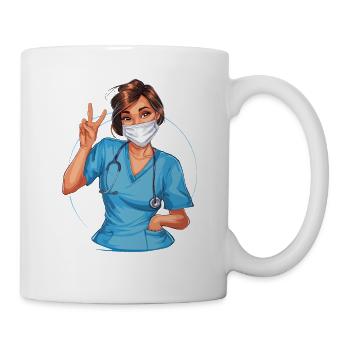 Lustige Krankenschwester mit Humor - Tasse - Weiß - Rechts