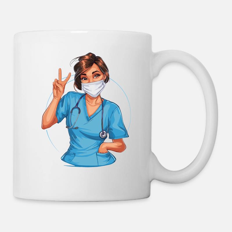 Lustige Krankenschwester mit Humor - Tasse - Weiß