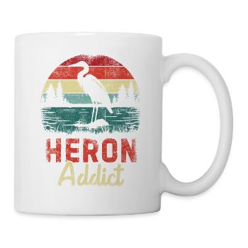 Héron accro - Mug blanc - blanc - Droite