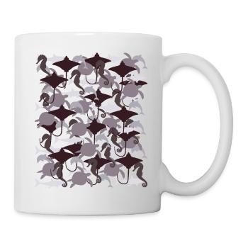 Ocean Camouflage – marine life in camouflage style - Mug - white - Right