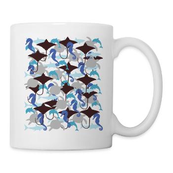 Ocean Camouflage – marine life in camouflage style - Mug - white - Right