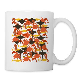 Ocean Camouflage – marine life in camouflage style - Mug - white - Right