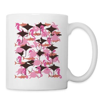 Ocean Camouflage – marine life in camouflage style - Mug - white - Right