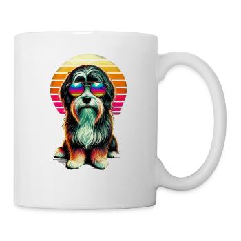 Retro Sunset Sunglasses Tibetan Terrier Terriers - Mug - white - Right