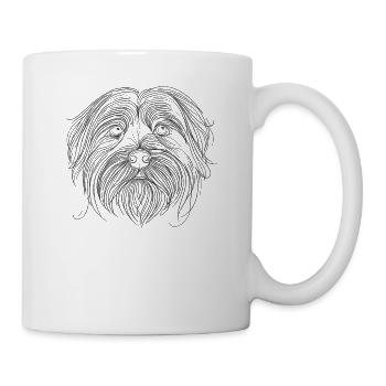 Line Art Tibétain Terrier Terriers - Mug blanc - blanc - Droite