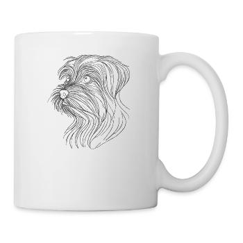 Line Art Tibétain Terrier Terriers - Mug blanc - blanc - Droite