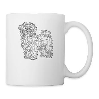 Line Art Tibétain Terrier Terriers - Mug blanc - blanc - Droite