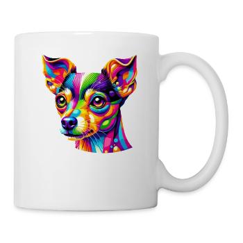 Buntes Pop Art Spielzeug Foxterrier Amerikanisches Spielzeug - Tasse - Weiß - Rechts