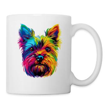 Yorkshire Terrier Bright Colors Popart Dogs Yorkie - Mug - white - Right