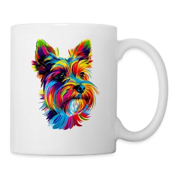 Yorkshire Terrier Bright Colors Popart Dogs Yorkie - Mug - white - Right