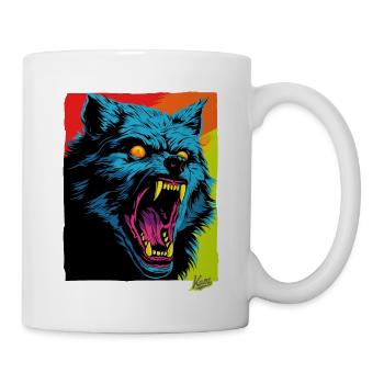 Loup en colère : Rage mordante - Mug blanc - blanc - Droite