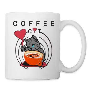 Chat du café - Mug blanc - blanc - Droite