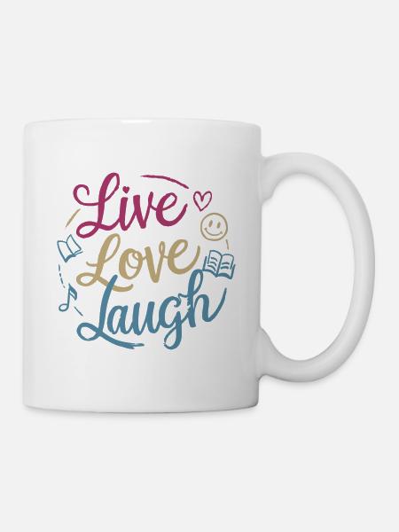 LEBE LIEBE LACHEN - Tasse - Weiß
