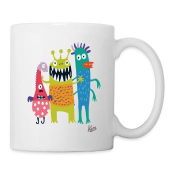 Drei lustige kleine freche Monster - Tasse - Weiß - Rechts