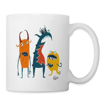 Une troupe comique et drôle de monstres étranges - Mug blanc - blanc - Droite