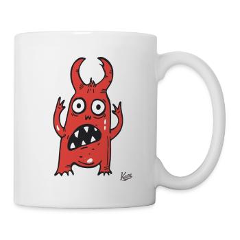 doux cri du petit monstre drôle - Mug blanc - blanc - Droite