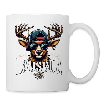 Tracht Kinder Lausbua T-Shirt Herren Trachtenshirt - Tasse - Weiß - Rechts