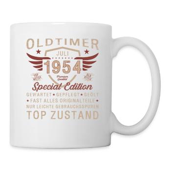70ème Anniversaire Voiture Classique Juillet 1954 Millésime 1954 - Mug blanc - blanc - Droite