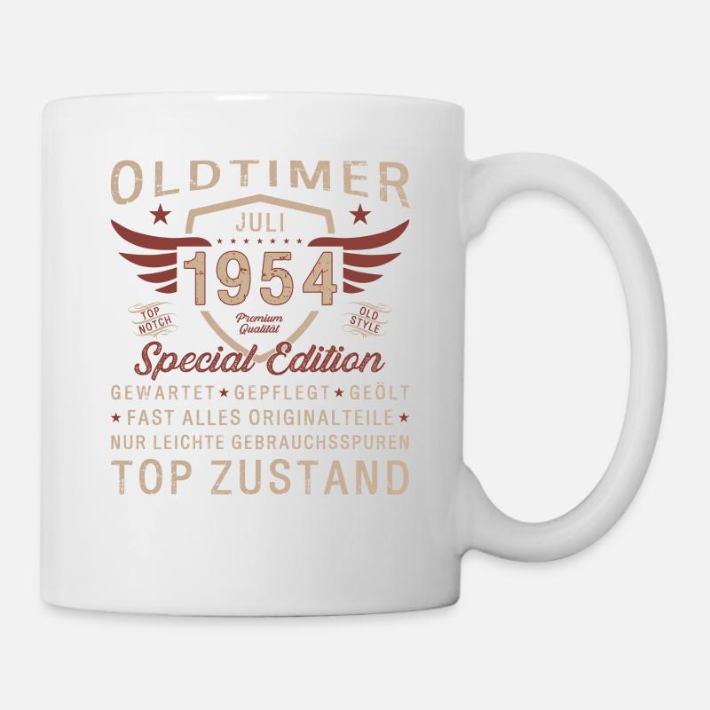 70. Geburtstag Oldtimer Juli 1954 Jahrgang 1954 - Tasse - Weiß