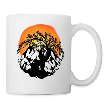Mountains, Mountain, Tree, Trees, Sunset, Nature - Mug - white - Right
