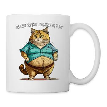 DICKE KATZE DICKES GLÜCK - Tasse - Weiß - Rechts