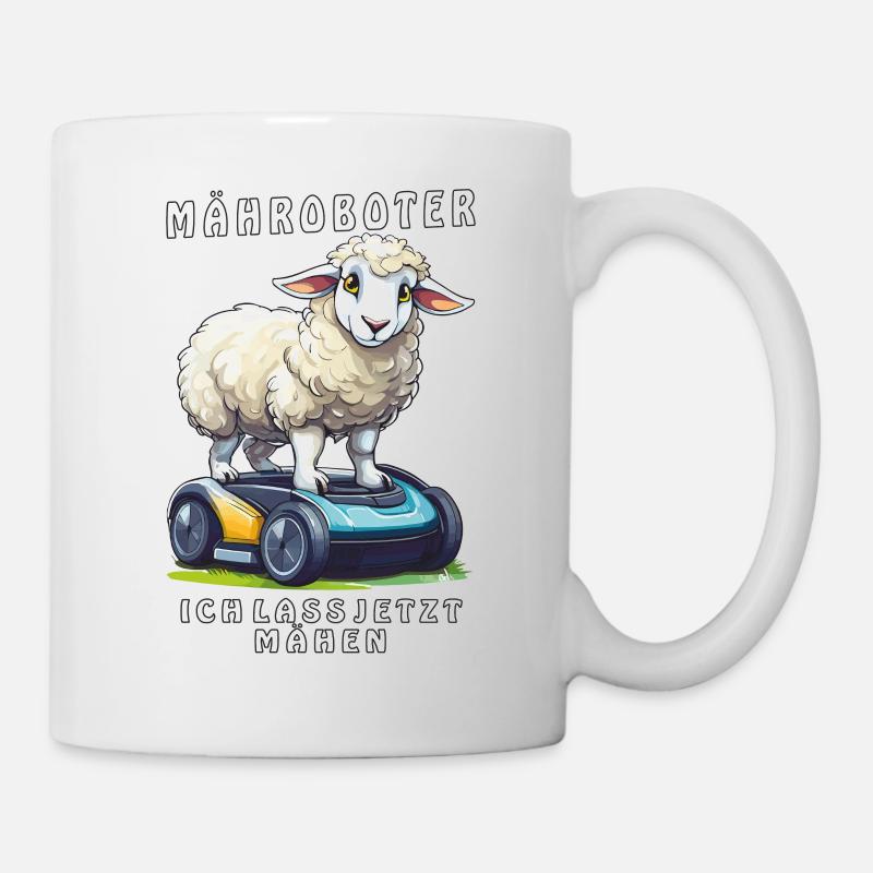 SCHAF MÄHROBOTER ICH LASS JETZT MÄHEN - Tasse - Weiß