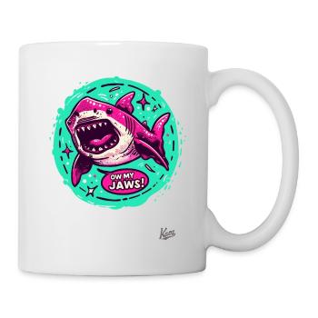 green pink shark, Oh my teeth - Mug - white - Right