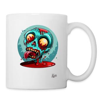 Visage de ketchup zombie paresseux - Mug blanc - blanc - Droite