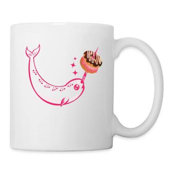 Funny NarwhalDoughnut Cute Whale Lover Desserts - Mug - white - Right