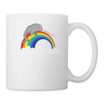 NarvalRainbow LGBTQ Drôle Baleine Gros Poisson Océan - Mug blanc - blanc - Droite