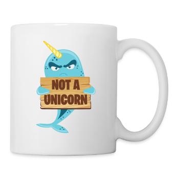 Kein Einhorn T-Shirt - Lustiges Narwalfisch Meer Wortspiel - Tasse - Weiß - Rechts