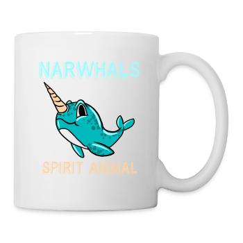 Narval sont mon Animal Drôle Mignon Mer Drôle - Mug blanc - blanc - Droite