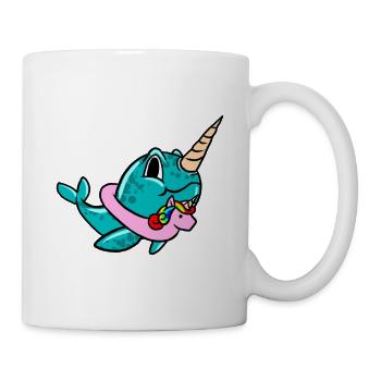Narwhal On Unicorn Float Lifebuoy Float Cool pun - Mug - white - Right