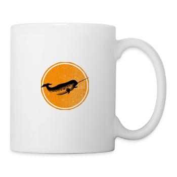 Narval Licorne De La Mer Amoureux Des Animaux De La Mer Jeu De Mots Rétro - Mug blanc - blanc - Droite