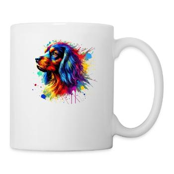 Splash Art coloré Petit Munsterlander - Mug blanc - blanc - Droite