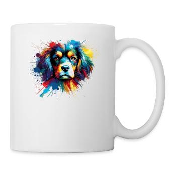 Splash Art coloré Petit Munsterlander - Mug blanc - blanc - Droite