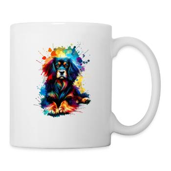 Splash Art coloré Petit Munsterlander - Mug blanc - blanc - Droite